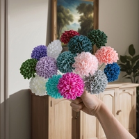 Vente en gros de fleurs en boule de têtes de chrysanthèmes artificiels en EVA, fleurs de pissenlit artificielles en mousse avec tige pour bouquet de bricolage