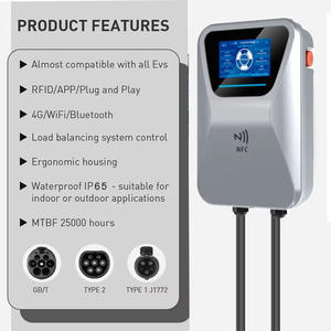 Nouvelles stations de <span class=keywords><strong>recharge</strong></span> murales 7kW 11kW 22kW pour usage domestique, type 2 / GBT, contrôle par application pour véhicules électriques - Product Image 4