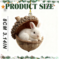 Ornements d'animaux forestiers en forme de gland, animaux de la forêt endormis et confortables, décorations rustiques pour arbre de Noël, cadeaux