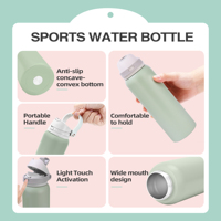 Bouteille d'eau isotherme en acier inoxydable sans BPA, 550 ml, 750 ml, 1 L, 1,2 L, avec poignée en caoutchouc confortable, isolation sous vide, 6 à 12 heures