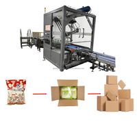 Machine automatique d'érection de plateaux et de chargement par le haut, de préparation et de placement de cartons, de collation et d'emballage