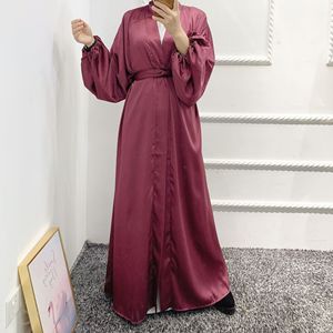 อาบายะห์สวยหรูแบบใหม่สำหรับผู้หญิง สไตล์ดูไบ แขนยาว เปิดด้านหน้า เสื้อผ้ามุสลิม ชุดอัฟกานิสถาน - Product Image 3