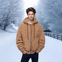 Pull à capuche en laine d'agneau pour homme, modèle hiver 2026, épais, mi-long, coupe ajustée, pour jeunes garçons
