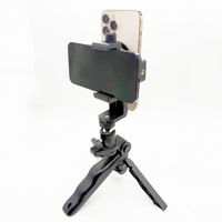 YUEYING support de prompteur de téléphone portable à double position rotatif horizontal bureau diffusion en direct pince Action sport accessoire