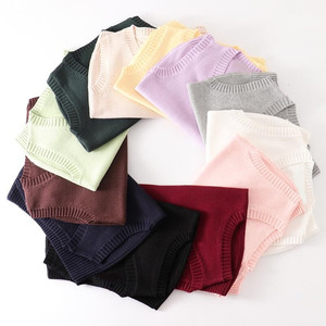 Gilet <span class=keywords><strong>sans</strong></span> manches en tricot pour adolescentes et étudiantes, <span class=keywords><strong>pull</strong></span> col en V pour femmes, hauts féminins - Product Image 2