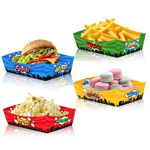 Huancai 24 PCS Hero Party Favor Jetable Papier Alimentaire Plateau De Service Snack Plateaux Papier Alimentaire Bateaux pour Enfants Fête D'anniversaire Fournitures - Product Image 1