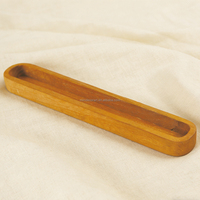 Candélabre en bois artisanal, bol à bougie, porte-encens, plateau multifonctionnel de forme ovale pour la décoration de la maison, Pâques, Noël