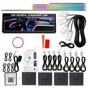 6/10/14/18 1 Bande LED RGB pour voiture, éclairage d'ambiance intérieur, effet de défilement, contrôle par application, étanche IP67 - Product Image 1