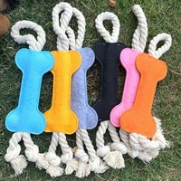 Grosir mainan melatih kunyah anjing tulang flush wol Molar Mainan Gigit membersihkan gigi tali mendengkur simpul mainan