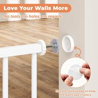 Barrière de sécurité pour bébé sans perçage, 28 pouces, fermeture automatique, pour portes et escaliers intérieurs, réglable, en métal revêtu, compatible poussette, pour animaux domestiques/enfants