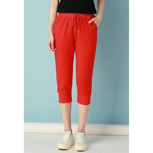 Pantalon de jogging capri 3/4 pour femme, taille haute, tricoté, respirant, décontracté - Product Image 2