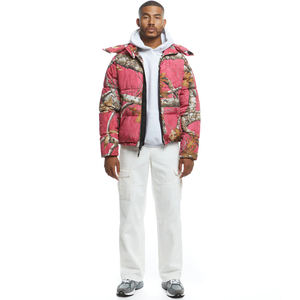 Chaqueta de bombardero de burbujas con capucha de diseñador para hombre, chaqueta acolchada de camuflaje de árbol Real con estampado grueso de peso pesado personalizado - Product Image 5