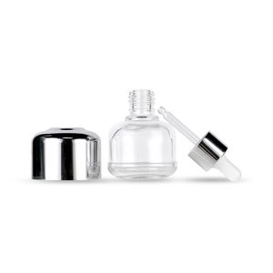 Flacon compte-gouttes transparent vide 1 Oz sérum sérum bouteille avec compte-gouttes verre cosmétique emballage bouteilles en verre pharmaceutique - Product Image 2