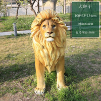 Lion réaliste grande Statue Sculpture fabricant ornements de jardin taille réelle Lion en fibre de verre animaux sauvages décorations de jardin
