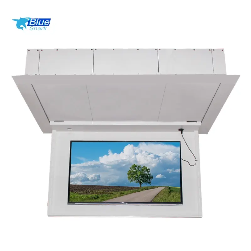 Hidden motorized ceiling tv mount automatic vertical lift tv mount 75 inch tv lift mechanism with drop down track