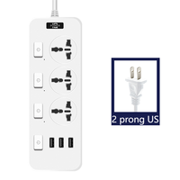 Grosir harga pabrik soket perpanjangan USB Strip daya kabel ekstensi standar EU US UK untuk rumah kantor 10A nilai arus 3 AC