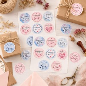 สติกเกอร์รูปหัวใจทำมือ 120 ชิ้น สีชมพู สีฟ้า ป้ายของขวัญ ป้ายติดซองจดหมายแบบมีกาวในตัว สำหรับงานอบขนม งานฝีมือ บรรจุภัณฑ์ธุรกิจขนาดเล็ก S - Product Image 1