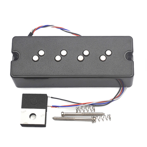 Humbucker empilé Alnico <span class=keywords><strong>5</strong></span> pour <span class=keywords><strong>basse</strong></span> 4 <span class=keywords><strong>cordes</strong></span> avec réduction du bruit par polarités dégradées 17/18,3 mm, sortie 4 conducteurs, bobine divisée - Product Image 1