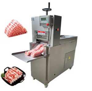 High efficiency Frozen pork belly meat slicer automatic mutton beef hot pot roll cutting machine bacon cutter price on sale