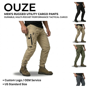 <span class=keywords><strong>Pantalones</strong></span> Tácticos Personalizados para Hombre, Estilo Americano, para Ocio al Aire Libre, Cintura Media, Pierna Recta, con Cierre Frontal Plano - Product Image 1