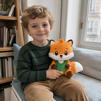 Lindo Peluche de Zorro, Animal de Peluche Suave con Cola Esponjosa, Adorable Zorro de Piel Sintética para Decoración del Hogar, Venta al por Mayor con Bordado Personalizado