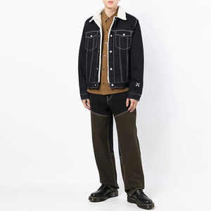 Chaqueta vaquera de moda para hombre, 100% algodón, Faux-shearling - Product Image 2