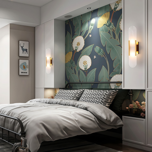Lámpara de Pared LED de Alabastro Español con Soporte de Metal Negro y Placa de Piedra en Forma de Cápsula para Dormitorio de Hotel - Product Image 4