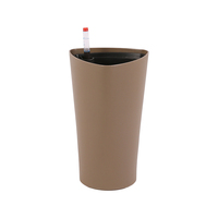 Pot de fleurs triangulaire en céramique émaillée YIZHITANG, design moderne, auto-arrosant, 5,8 pouces, couleurs personnalisées pour la maison, le bureau, pot en plastique vert