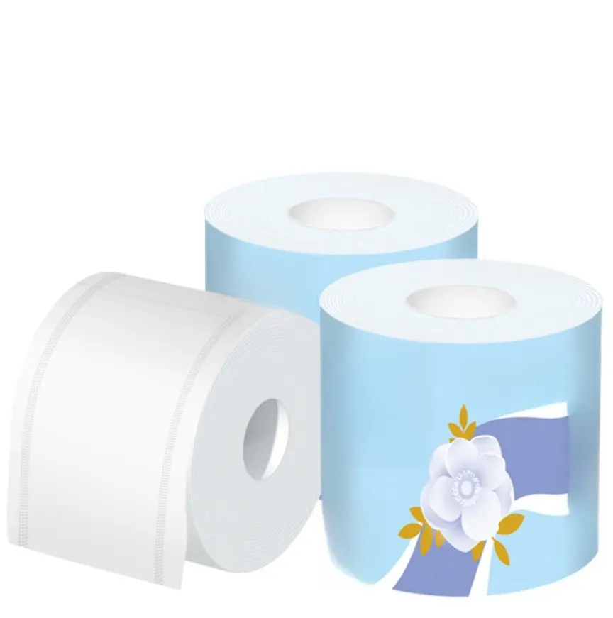 Bakire tuvalet kağıdı kağıt Jumbo anne rulo doğal tuvalet kağıdı 4 kat özel kabartmalı bakire bambu tuvalet kağıdı toptan