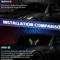 Nouvelles lumières LED pour jantes de voiture Thhowie Dynamic Matrix Panel Devil Eye, fonctionnant sur USB, en aluminium blanc, 12V, clignotantes, pour l'extérieur de la voiture