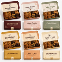 Boîte cadeau en carton pliable personnalisée avec finition mate, impression offset pour l'emballage de produits de boulangerie, biscuits, pâtisseries, friandises