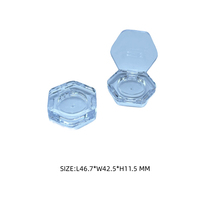 Leere 2g benutzer definierte neue einzellige Lidschatten erröten Reise muster Verpackung sechseckige transparente feste Parfüm box
