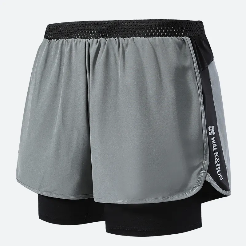 Factory MenのAthletic Active Breathable Quick Dry Gym Fitness Plus Size Man 2 1でRunning Shorts Jogging