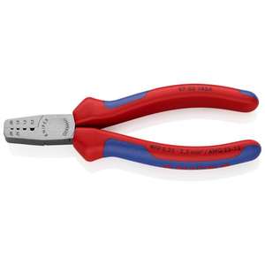 KNIPEX - 97 62 145 A SB Crimping Pliers for <b>wire</b> end <b>sleeves</b> head polished, handles with multi-component grips - Product Image 1