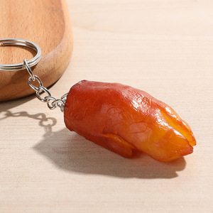 PVC realistic food model of chicken wings, chicken legs, pork belly, braised pork, food toys, meat <b>keychains</b>, pendants, - Product Image 3