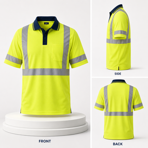 Camisetas Polo de Manga Corta de Alta Visibilidad, Reflectantes, Transpirables, con Diseño de Logotipo Personalizado, Ropa de Trabajo OEM ODM - Product Image 2