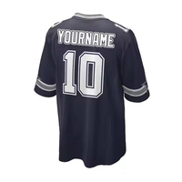 Maillot de football américain personnalisé pour garçons, respirant, style universitaire, bleu marine, vierge, pour impression