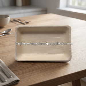 Bandeja Rectangular Profunda Desechable Ecológica de Hoja de Palma de 25 x 15 cm - Product Image 3