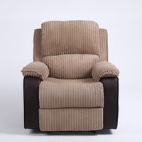 Canapé de cinéma simple doux PU et tissu Patchwork fauteuil de canapé inclinable électrique