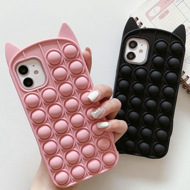 Fashion Bubble Soft Silicone Decompression Shockproof Phone Case Cover for Apple iPhone 6 7 8 Plus