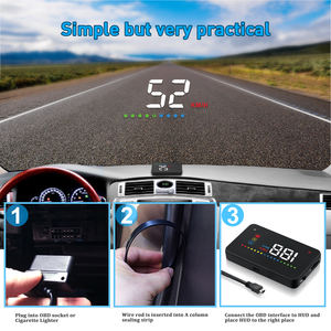 A200 Universal car obd2 hud Car 3.5 pollici Plug & Play OBDII/EU-OBD porte parabrezza tachimetro digitale Display Head Up fai da te - Product Image 5