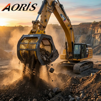 Godet rotatif hydraulique AORIS pour trier le sable, la pierre et la roche, adapté aux excavatrices de 10 à 15 tonnes