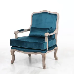 Modernes Design Möbel Set Holzrahmen Samt Tufted Lounge Chair Akzent Sessel