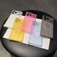 Coque de protection magnétique mate C0490 en TPU anti-chute à quatre coins pour iPhone 17 Air 16 15 14 13 12 Pro Max 11 18