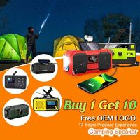 Radio solaire multi-bandes WOSEN (FM/AM/SW) pour le camping en plein air, lampe torche à manivelle portable, randonnée, lampe de poche LED d'urgence, IP65