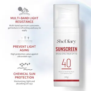 Непромокаемый водонепроницаемый веганский солнцезащитный крем SPF40 PA ++ от собственной торговой марки для жирной кожи