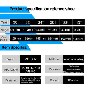 MOTSUV-bike12 de 12 velocidades, anillo de <span class=keywords><strong>cadena</strong></span> de disco de montaje directo, ancho estrecho, <span class=keywords><strong>m6100</strong></span>, disco único de 12 velocidades, platos y bielas, M7100M8100M9100 - Product Image 2