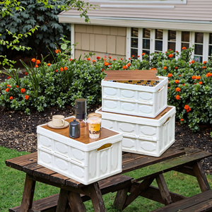 Складные пластиковые ящики ZY2001 для хранения, штабелируемые, для дома, спальни, складные корзины, органайзеры для игрушек, ящики для кемпинга - Product Image 1