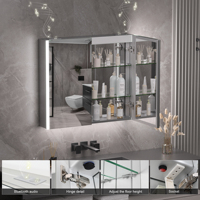 Miroir de salle de bain avec armoire à pharmacie en aluminium résistant à la rouille et à l'eau avec double miroir