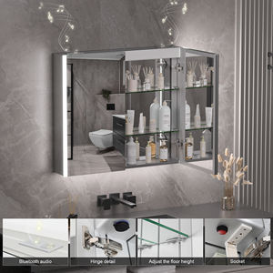 방수 및 녹 방지 알루미늄 LED 욕실 거울 약장 (더블 미러 포함) - Product Image 4